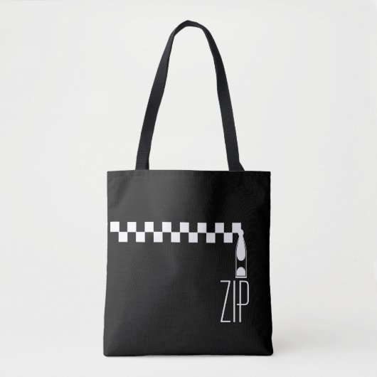 Schwarze ZIP Totasche Tasche (Vorderseite)