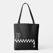 Schwarze ZIP Totasche Tasche (Rückseite)