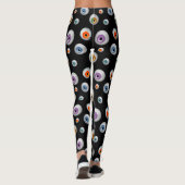 Schwarze Zombie Bloodshot Farbige Halloween-Augen Leggings (Rückseite)