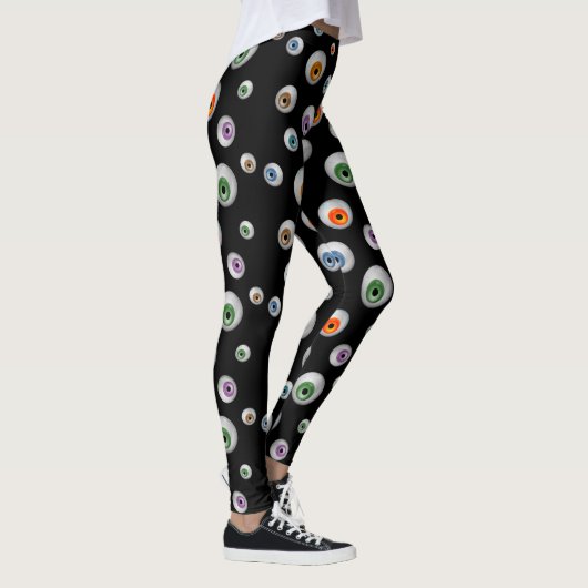 Schwarze Zombie Bloodshot Farbige Halloween-Augen Leggings (Rechts)