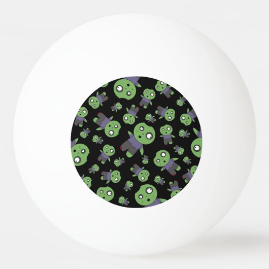 Schwarze Zombies Tischtennisball (Rückseite)