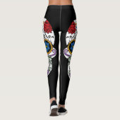Schwarze Zuckerschädel-Leggings Leggings (Rückseite)