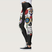 Schwarze Zuckerschädel-Leggings Leggings (Links)