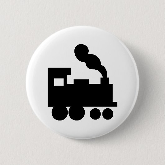 schwarze Zugeisenbahnikone Button (Vorderseite)