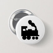 schwarze Zugeisenbahnikone Button (Vorne & Hinten)