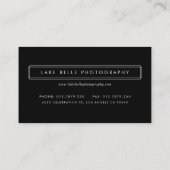 Schwarze Zwei-Foto-Visitenkarte Visitenkarte (Rückseite)