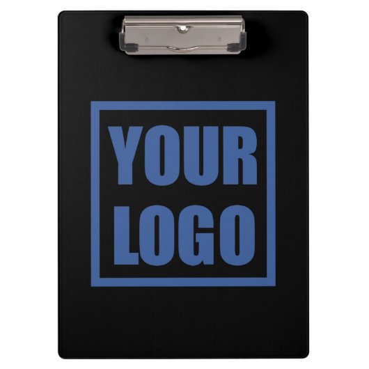 Schwarze Zwischenablage für Firmenlogo Klemmbrett (Vorderseite)