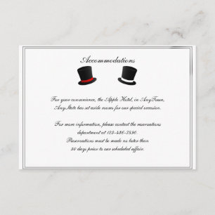 Schwarze Zylinder und Fliegen Schwule Hochzeit Ein Begleitkarte