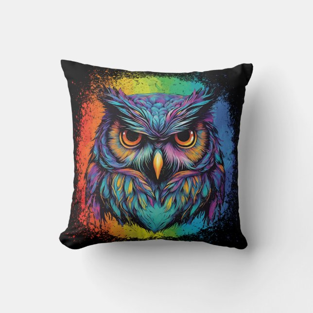 Schwärzelei-Stil auf Wasserfarbe Vintag Kissen (Vorderseite)