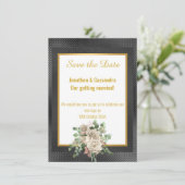 SCHWARZEMBOSSEKER ROSE EUCALYPTUS SAVE THE DATE (Stehend Vorderseite)