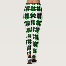 Schwarzen grünen Klee-Herz-St Patrick Leggings
