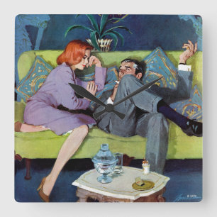 Schwarzen Montes letzter Überfall Quadratische Wanduhr