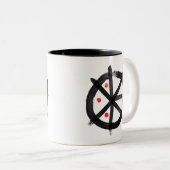 SCHWÄRZEN Sie mit LOGO-SCHWARZ-Innenraum DER Zweifarbige Tasse (VorderseiteRechts)