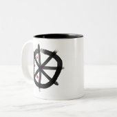 SCHWÄRZEN Sie mit LOGO-SCHWARZ-Innenraum DER Zweifarbige Tasse (Vorderseite Links)