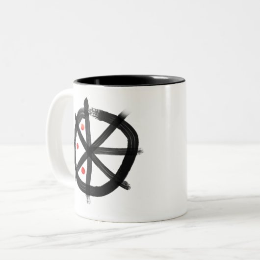 SCHWÄRZEN Sie mit LOGO-SCHWARZ-Innenraum DER Zweifarbige Tasse (Vorderseite Links)
