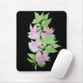 schwärzen Sie mit rosa Blumen ganz über Mousepad (Mit Mouse)
