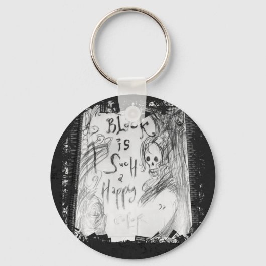 schwärzen Sie solch eine glückliche Farbe Schlüsselanhänger (Vorderseite)