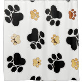 Schwärzen Sie und bräunen Sie Hunde- Duschvorhang (Vorderseite)
