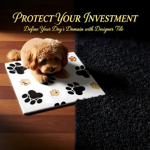 Schwärzen Sie und bräunen Sie Hunde- Fliese