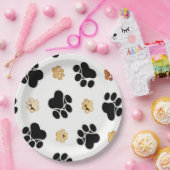 Schwärzen Sie und bräunen Sie Hunde- Pappteller (Party)