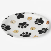 Schwärzen Sie und bräunen Sie Hunde- Pappteller (Schrägansicht)