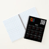 Schwarzer 2027-Kalender Geschäftslogo QR-Code Notizblock (Innenseite)