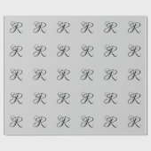 Schwarzer 3D-Kalligrafie-Anfangsbuchstabe | Pastel Geschenkpapier (Flach)