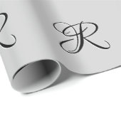 Schwarzer 3D-Kalligrafie-Anfangsbuchstabe | Pastel Geschenkpapier (Rolleneckpunkt)