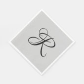 Schwarzer 3D-Kalligrafie-Anfangsbuchstabe | Pastel Serviette (Ecke)