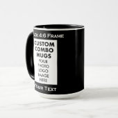 Schwarzer 4:6 Bilderrahmen 2 x Foto Custom Combo Tasse (Vorderseite Links)