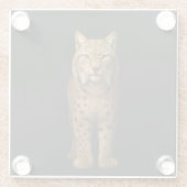 Schwarzer 4 Luxe Glas Untersetzer, Silent Lynx Glasuntersetzer (Rückseite)