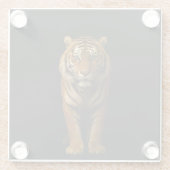 Schwarzer 4 Luxe Glasuntersetzer, Edler Tiger Glasuntersetzer (Rückseite)
