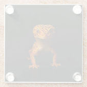Schwarzer 4 Luxe Glasuntersetzer, Gecko Leopard Ei Glasuntersetzer (Rückseite)