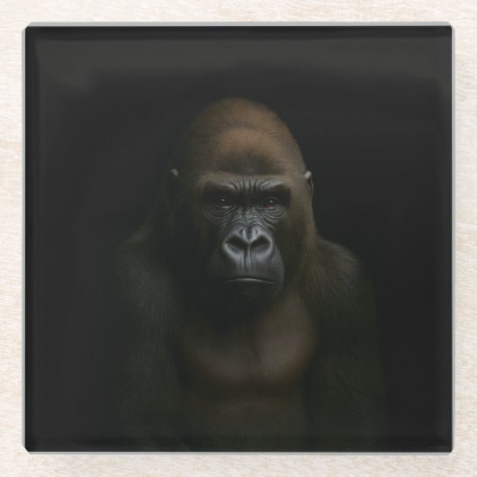 Schwarzer 4 Luxe Glasuntersetzer, Gorilla Glasuntersetzer (Vorderseite)