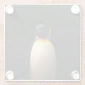 Schwarzer 4 Luxe Glasuntersetzer, Kaiserpinguin Glasuntersetzer (Rückseite)