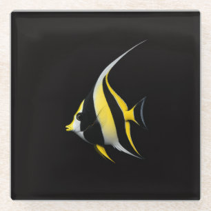 Schwarzer 4 Luxe Glasuntersetzer, Moorish Idol Glasuntersetzer