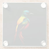 Schwarzer 4 Luxe Glasuntersetzer, Regenbogen-Trope Glasuntersetzer (Rückseite)