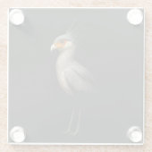 Schwarzer 4 Luxe Glasuntersetzer, Sekretärvogel Glasuntersetzer (Rückseite)