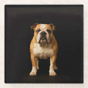 Schwarzer 4 Luxe Glasuntersetzer, Stamina Bulldogg Glasuntersetzer