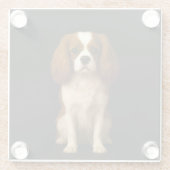 Schwarzer 4 Luxe Glasuntersetzer, Sweet Cavalier S Glasuntersetzer (Rückseite)