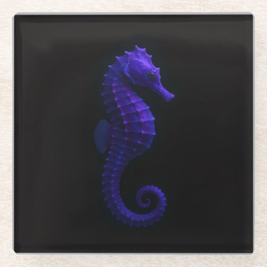 Schwarzer 4 Luxe Glasuntersetzer, Violettblauer Se Glasuntersetzer (Vorderseite)