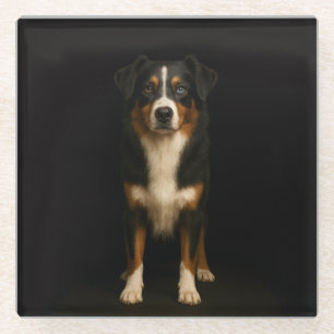 Schwarzer 4 Luxe Glasuntersetzer, Weiser Aussie Sh Glasuntersetzer