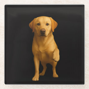 Schwarzer 4 Luxe Glasuntersetzer, Zarter Labrador Glasuntersetzer