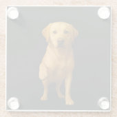 Schwarzer 4 Luxe Glasuntersetzer, Zarter Labrador Glasuntersetzer (Rückseite)