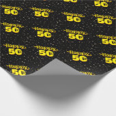 Schwarzer 50. Geburtstag Geschenkpapier (Ecke)