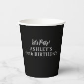 Schwarzer 60. Geburtstag Pappbecher (Vorderseite)