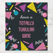 Schwarzer 80er Muster Weinetikett (Einzelnes Label)