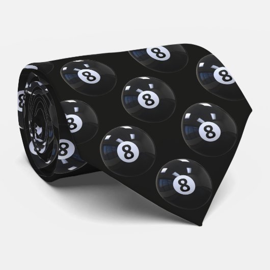 Schwarzer 8 Ball Billard Pool Spieler Cool Krawatte (Gerollt)