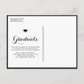 Schwarzer Abschluss 2025 Ankündigungspostkarte (Rückseite)