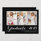 Schwarzer Abschluss 2025 Einladung (Vorne/Hinten)